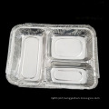 Environmentally friendly lunch box Disposable lunch box One-time packaging three-grid lunch box